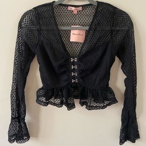 NWT Forever 21 Peach Puff brand Size S Mesh Top